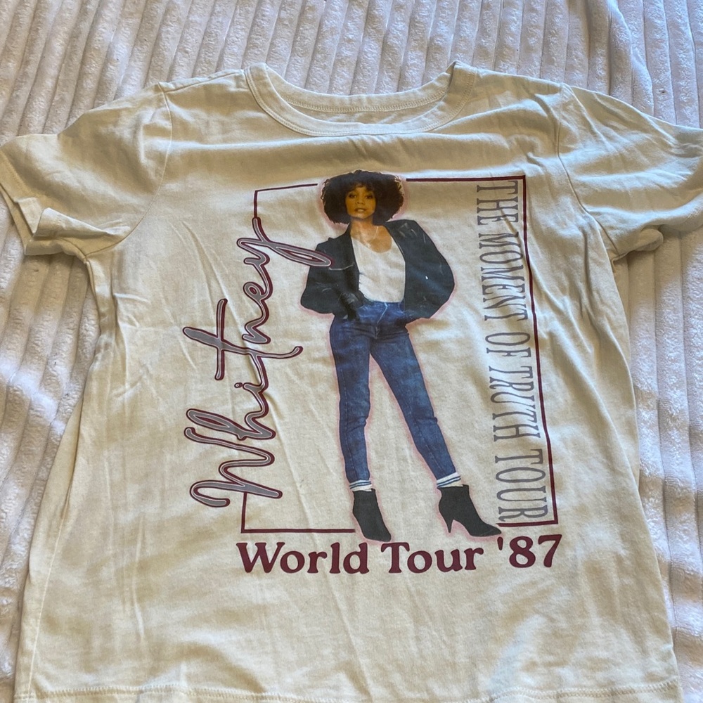 Whitney World Tour '87 Cream T-Shirt